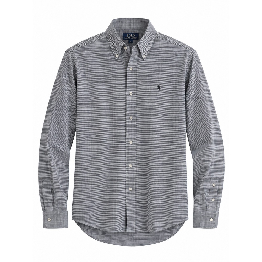 Ralph Lauren Yarmouth Mens 16 34/35 Houndstooth Shirt Black White Cotton Vintage